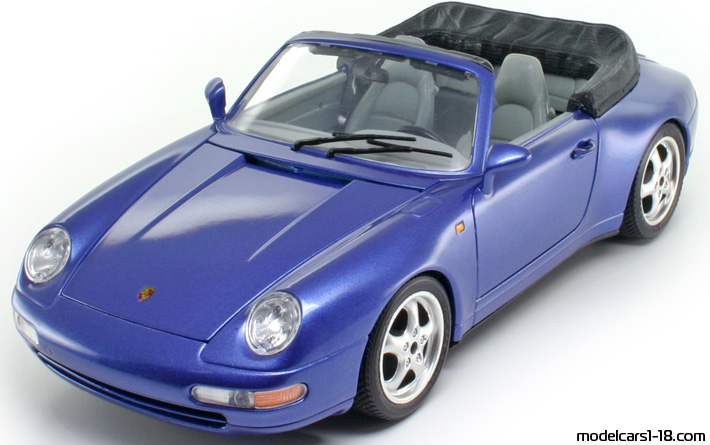1994 - Porsche 911 Carrera Cabriolet (993) Bburago 1/18 (Blau) Vorne linke Seite
