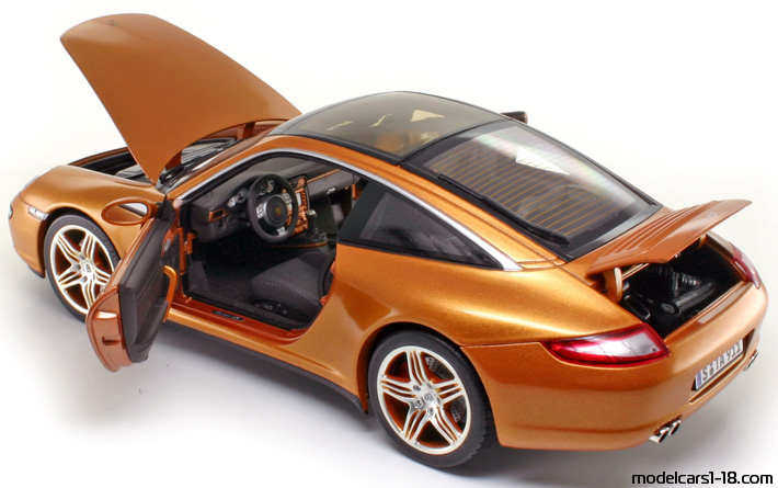 2007 - Porsche 911 Carrera Targa 4S (997) Norev 1/18 (Orange) Zu öffnende Teile