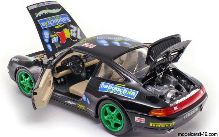 1994 - Porsche 911 Cup 3.8 (993) Bburago 1/18 (Schwarz) Zu öffnende Teile