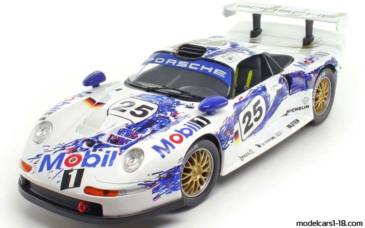 1996 - Porsche 911 GT1 Anson 1/18 (Weiß / Blau) Vorne linke Seite