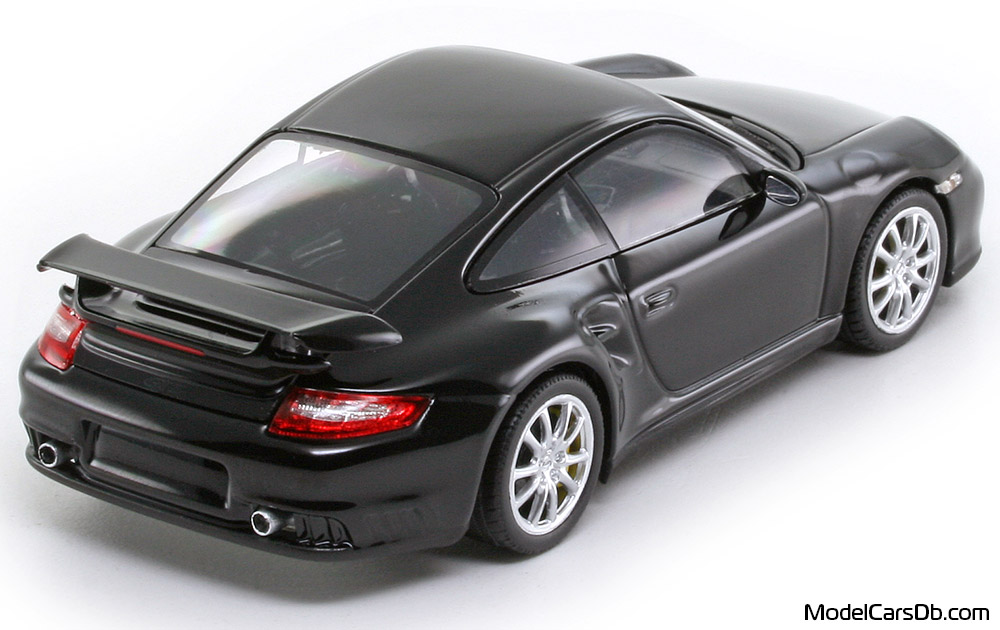 2007 - Porsche 911 GT2 (997) Minichamps 1/43 (Schwarz) Hinten rechte seite