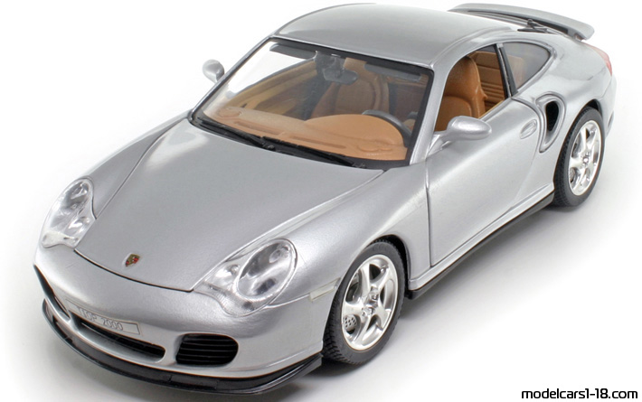 2000 - Porsche 911 Turbo (996) Bburago 1/18 (Silber) Vorne linke Seite