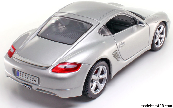 2005 - Porsche Cayman S (987) Maisto 1/18 (Silber) Hinten rechte seite