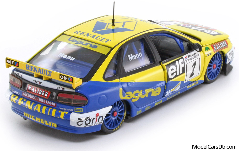 1997 - Renault Laguna BTCC Vitesse 1/43 (Gelb / Blau) Hinten rechte seite