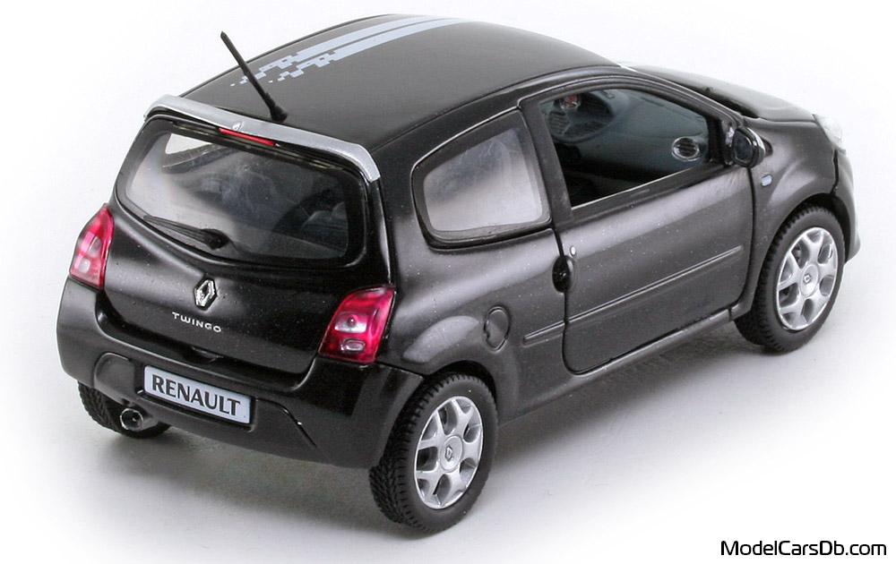 2008 - Renault Twingo GT Norev 1/43 (Schwarz / Weiß) Hinten rechte seite