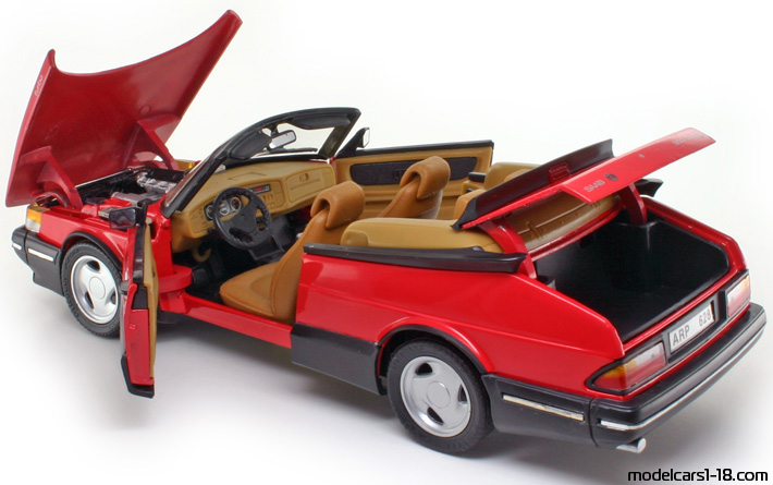 1985 - Saab 900 Turbo Anson 1/18 (Rot) Zu öffnende Teile