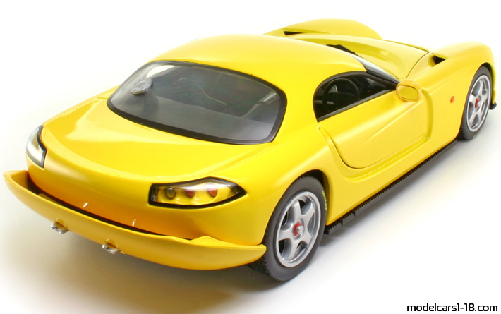 1996 - TVR Speed 12 Concept Hot Wheels 1/18 (Gelb) Hinten rechte seite