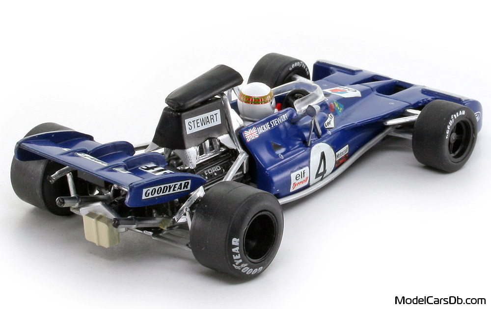 1972 - Tyrrell Cosworth 003 Quartzo 1/43 (Blau / Weiß) Hinten rechte seite