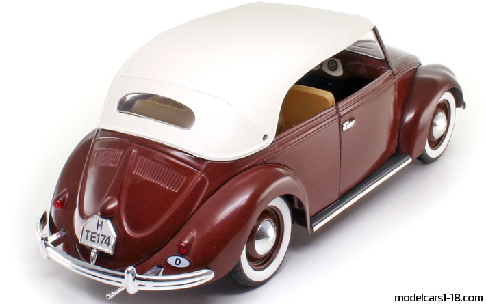 1949 - Volkswagen Beetle (Kaefer) Solido 1/17 (Braun) Hinten rechte seite