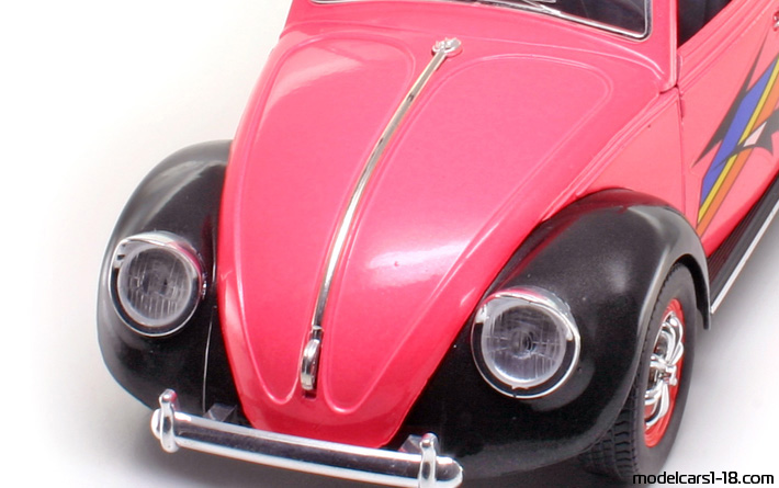 1949 - Volkswagen Beetle (Kaefer) Solido 1/17 (Rosa / Schwarz) Kofferraum / Klappbare Scheinwerfer