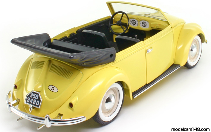 1949 - Volkswagen Beetle (Kaefer) Solido 1/17 (Gelb) Hinten rechte seite