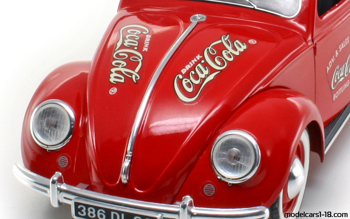 1949 - Volkswagen Beetle (Kaefer) Solido 1/17 (Rot) Kofferraum / Klappbare Scheinwerfer