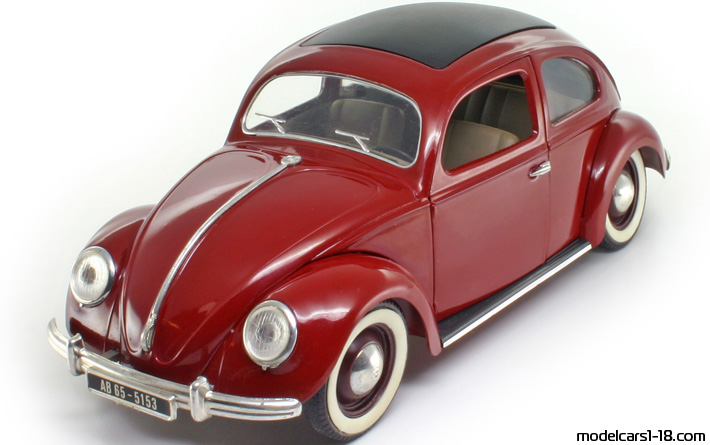 1958 - Volkswagen Beetle (Kaefer) Solido 1/17 (Rot) Vorne linke Seite