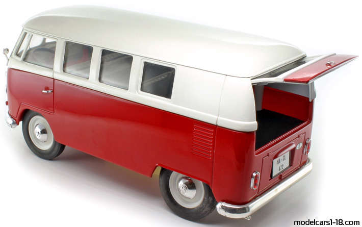 1966 - Volkswagen Combi Solido 1/19 (Weiß / Rot) Zu öffnende Teile
