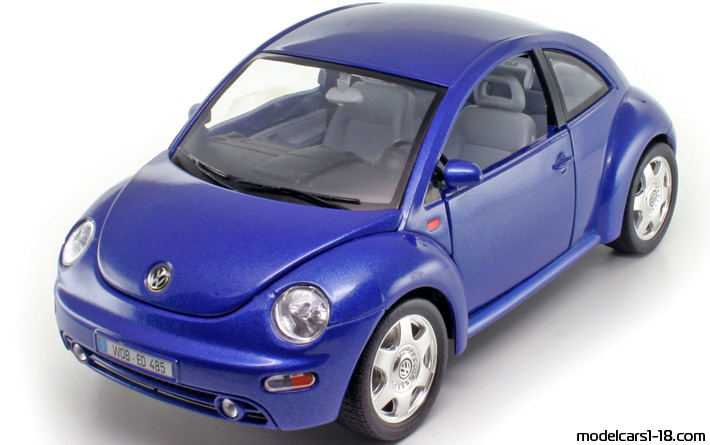 1998 - Volkswagen New Beetle Bburago 1/18 (Blau) Vorne linke Seite