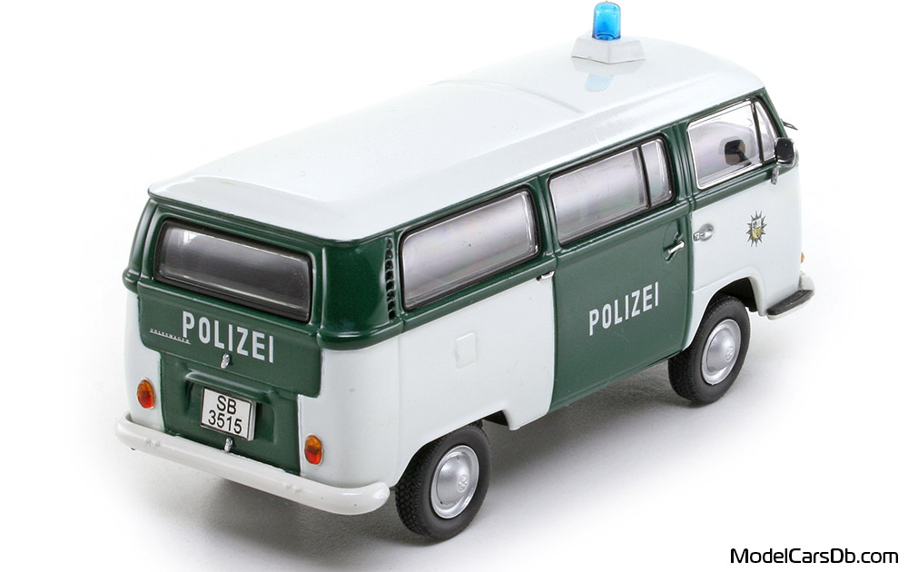 1967 - Volkswagen T2a Bus Schuco 1/43 (Weiß / Grün) Hinten rechte seite