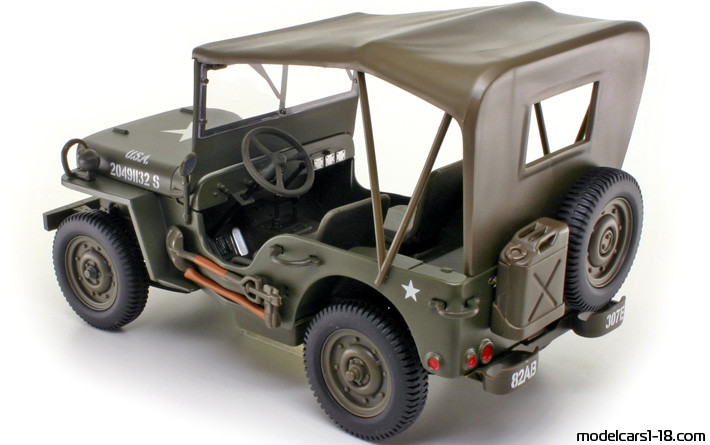 1942 - Willys Jeep UT 1/18 (Braun) Zu öffnende Teile