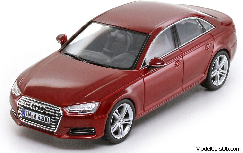 2016 - Audi A4 (B9) Spark 1/43 (Rot) Vorne linke Seite