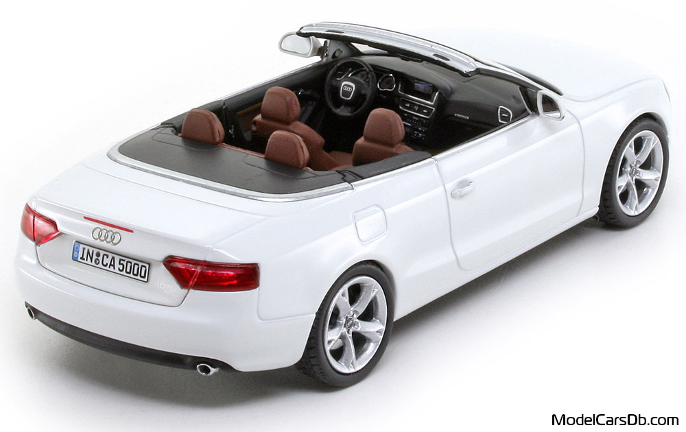2008 - Audi A5 Cabriolet (8F) Schuco 1/43 (White) Rear right side