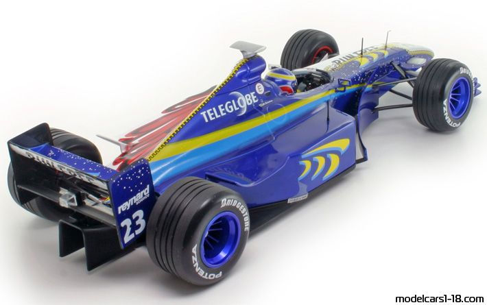 1999 - BAR Supertec 01 Minichamps 1/18 (Blau / Rot) Hinten rechte seite