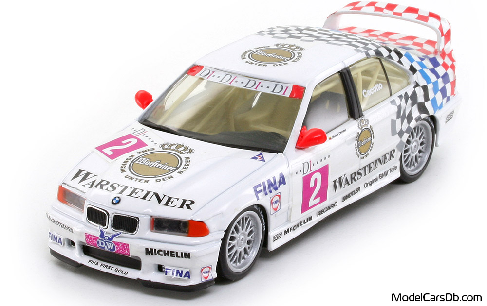 1994 - BMW 318is (E36) Minichamps 1/43 (White / Pink) Front left side