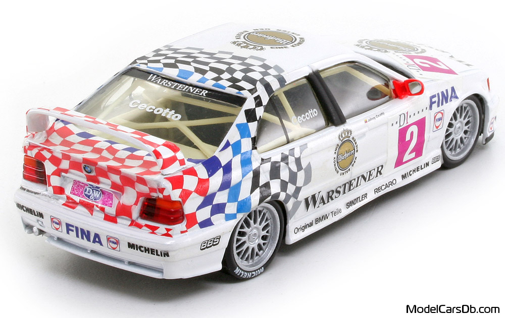 1994 - BMW 318is (E36) Minichamps 1/43 (White / Pink) Rear right side