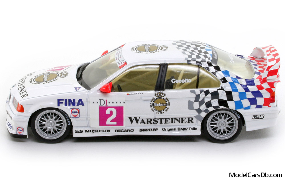 1994 - BMW 318is (E36) Minichamps 1/43 (White / Pink) Side
