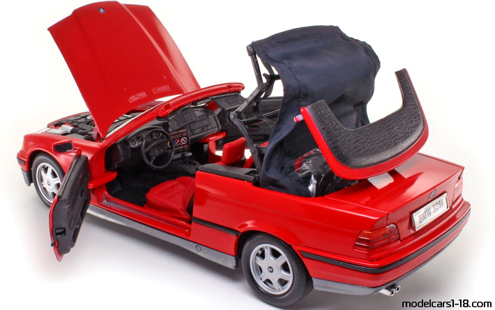 1993 - BMW 325i (E36) Maisto 1/18 (Rot) Zu öffnende Teile