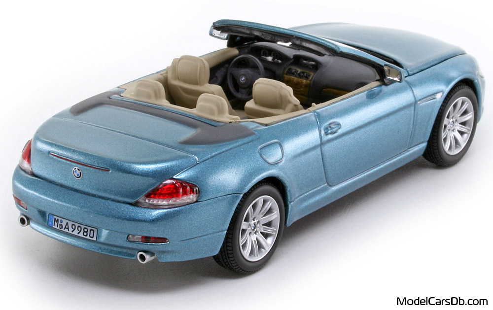 2006 - BMW 645 Ci (E64) Minichamps 1/43 (Blau) Hinten rechte seite