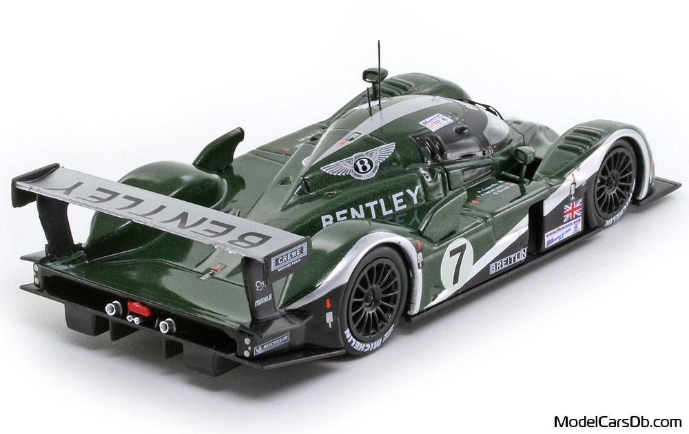 2003 - Bentley Speed 8 Hachette 1/43 (Grün / Silber) Hinten rechte seite