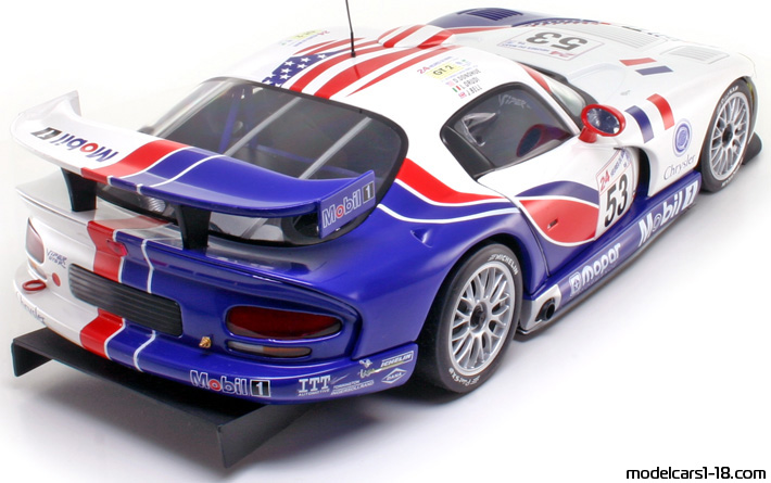 1998 - Dodge Viper GTS-R AutoArt 1/18 (Weiß / Blau) Hinten rechte seite