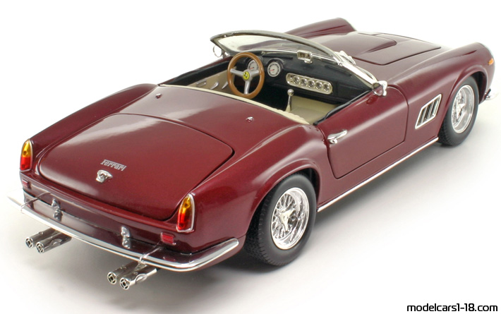 1958 - Ferrari 250 GT California Hot Wheels 1/18 (Rot) Hinten rechte seite