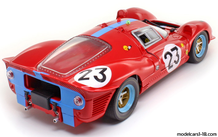 1967 - Ferrari 412 P Jouef Evolution 1/18 (Rot / Blau) Hinten rechte seite