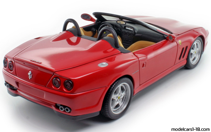 2000 - Ferrari 550 Barchetta Hot Wheels 1/18 (Червен) Задна дясна страна