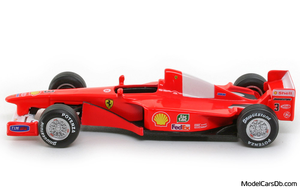 2000 - Ferrari F1-2000 Hot Wheels 1/43 (Red / White) Side