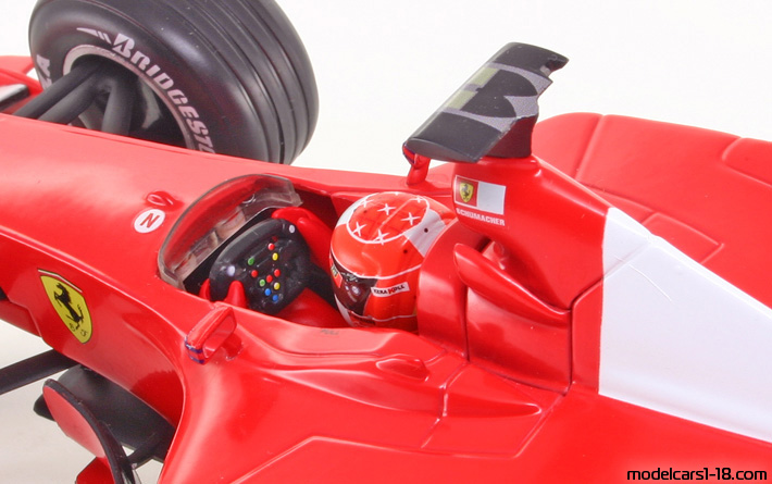 2001 - Ferrari F2001 Hot Wheels 1/18 (Kрасный / Белый) Интерьер панель приборов