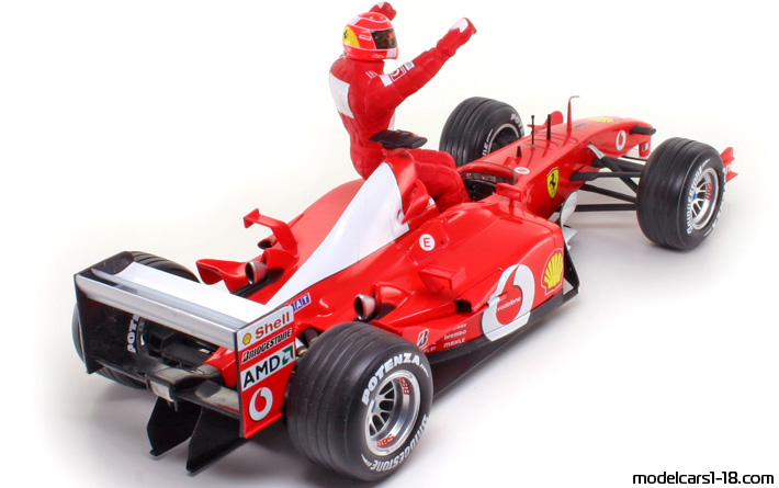 2002 - Ferrari F2002 Hot Wheels 1/18 (Red / White) Rear right side