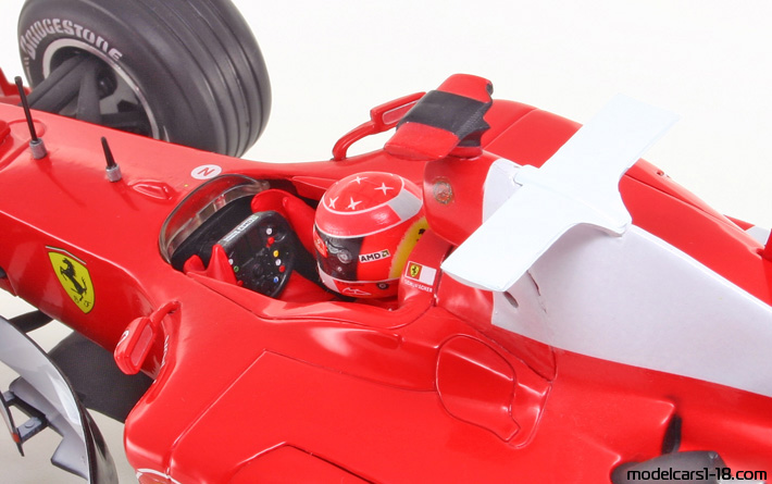 2004 - Ferrari F2004 Hot Wheels 1/18 (Kрасный / Белый) Интерьер панель приборов