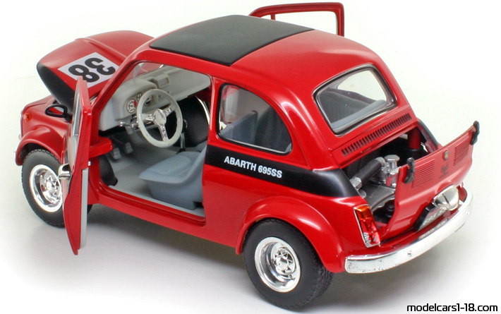 1963 - Fiat 500 Abarth 695 SS Road Signature 1/18 (Rot / Schwarz) Zu öffnende Teile