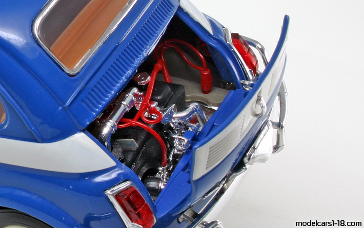 1968 - Fiat 500 Police Bburago 1/16 (Blau / Weiß) Motor