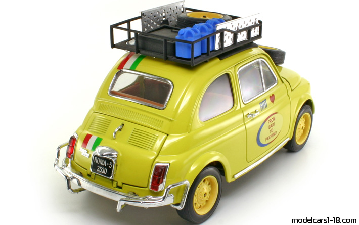 1968 - Fiat 500 Rally Bburago 1/16 (Gelb) Hinten rechte seite