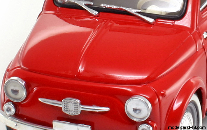 1957 - Fiat 500 Solido 1/16 (Червен) Багажник / Отварящи се фарове