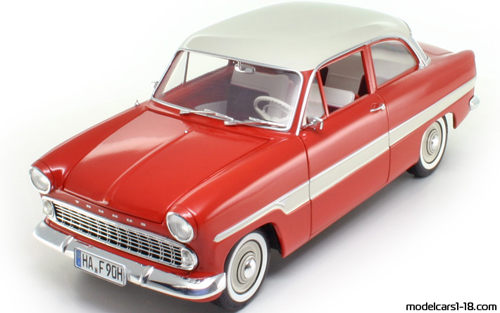 1959 - Ford Taunus 12M (P1) Revell 1/18 (Red / Weiß) Vorne linke Seite