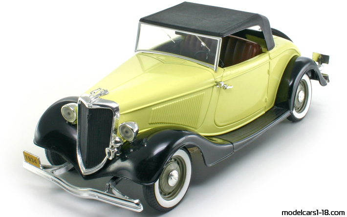 1934 - Ford V8 Roadster Solido 1/19 (Silber / Blau) Vorne linke Seite