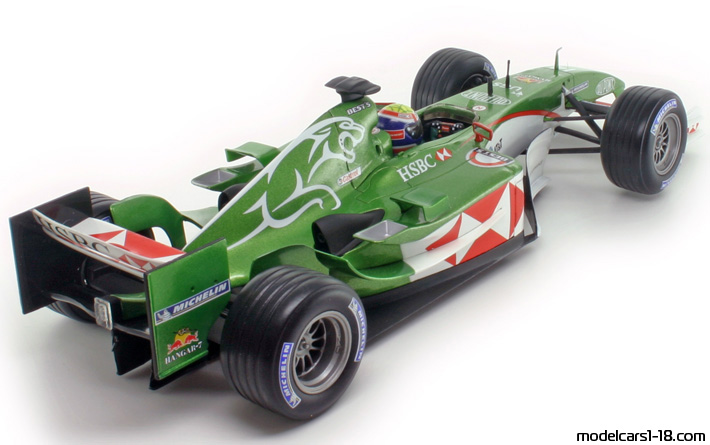 2004 - Jaguar Cosworth R5 Hot Wheels 1/18 (Grün / Weiß) Hinten rechte seite