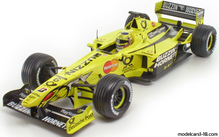 2000 - Jordan Mugen Honda EJ10 Hot Wheels 1/18 (Gelb / Schwarz) Vorne linke Seite