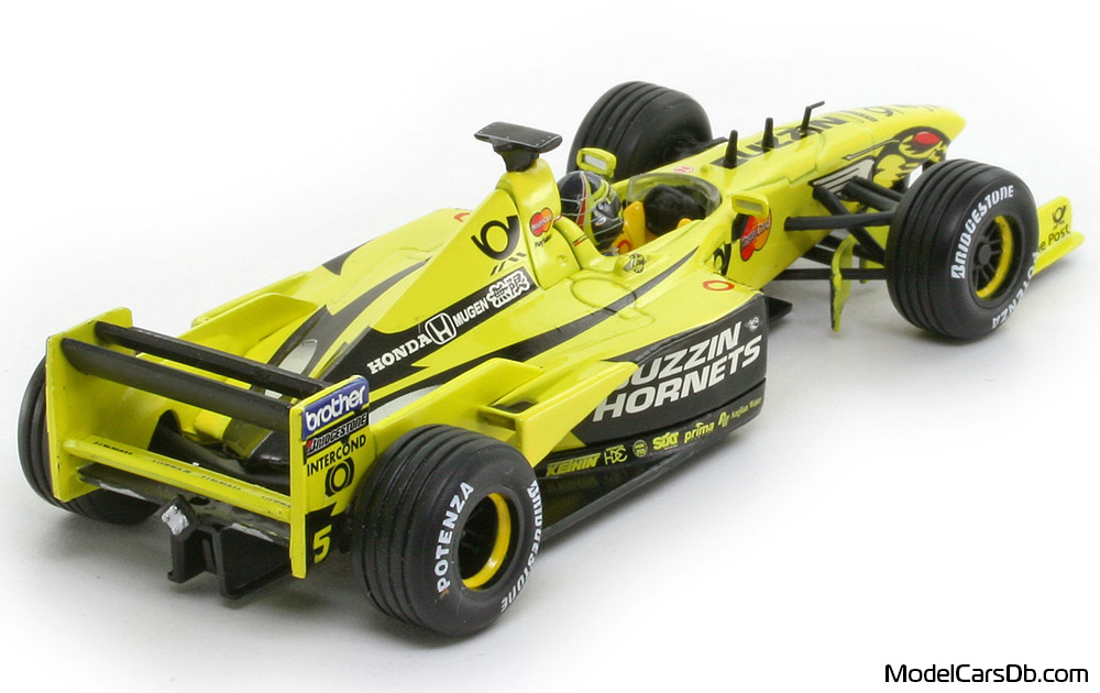 2000 - Jordan Mugen Honda EJ10 Hot Wheels 1/43 (Gelb / Schwarz) Hinten rechte seite