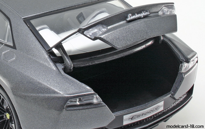 2008 - Lamborghini Estoque Concept Mondo Motors 1/18 (Grau) Kofferraum / Klappbare Scheinwerfer