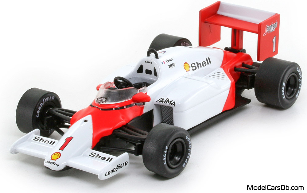1986 - McLaren Porsche MP4-2C RBA Collectibles 1/43 (White / Red) Front left side
