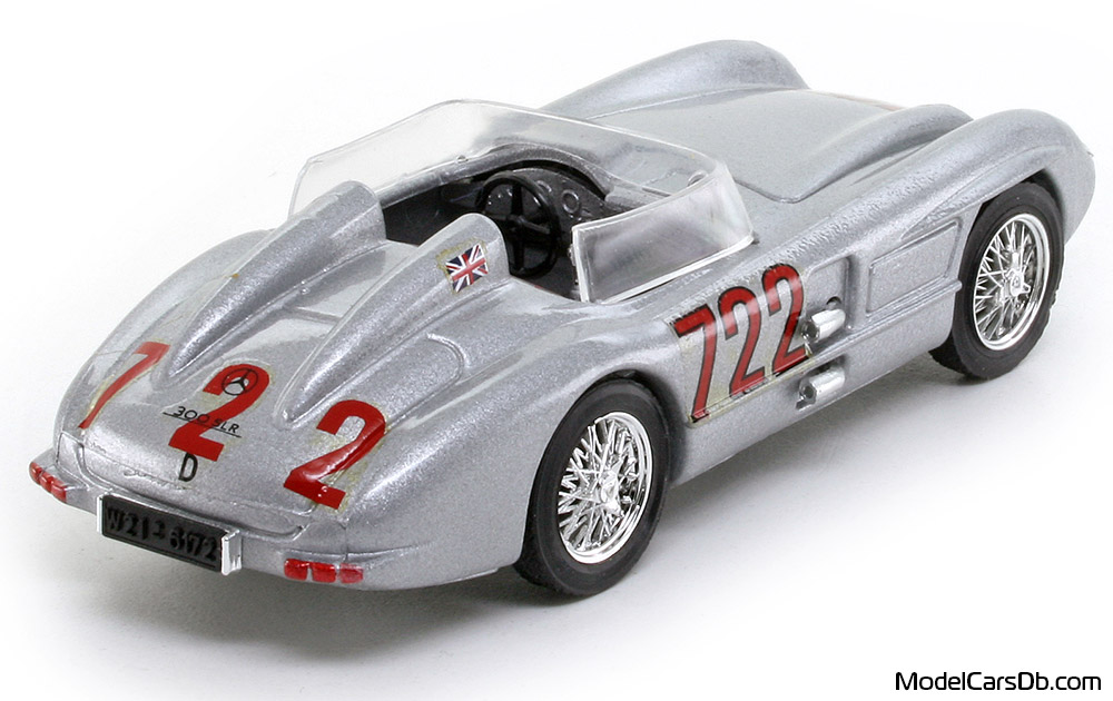 1955 - Mercedes 300 SLR (W196S) Brumm 1/43 (Silver) Rear right side